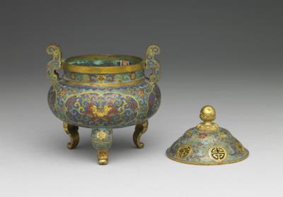 图片[2]-Copper incense burner in cloisonne enamels, Qing dynasty, Qianlong reign (1736-1795)-China Archive